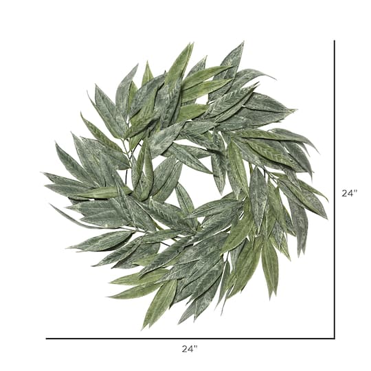 24" Green Muddy White Willow Wreath